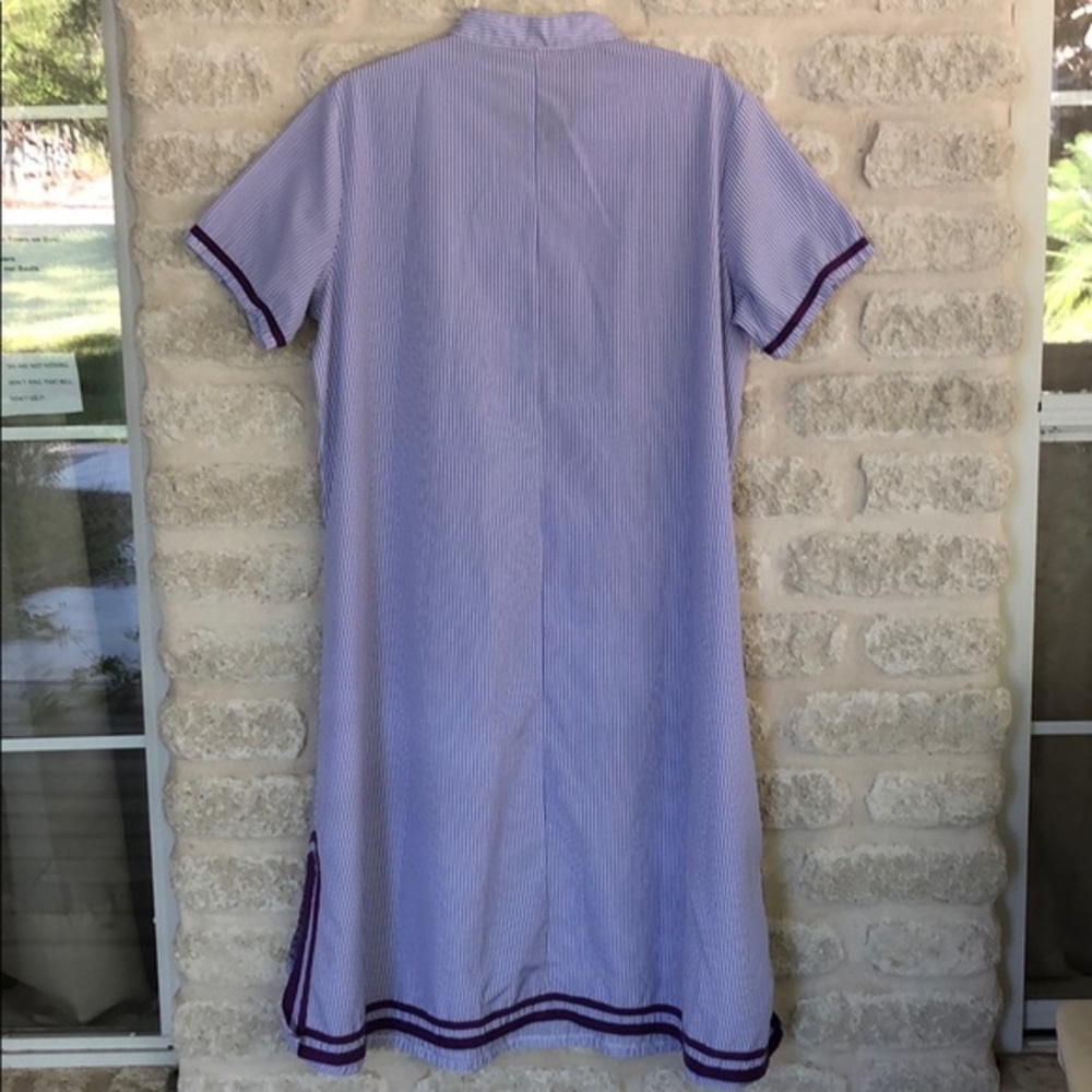 Poseca Housedress Purple Stripe Nap Dress L - image 8